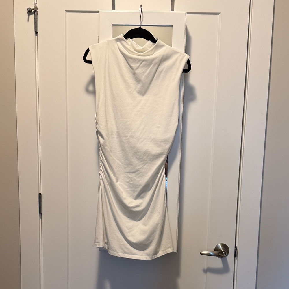 Wild Fable Sleeveless White Draped Women's Dress Size L